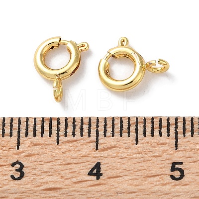 Rack Plating Brass Spring Ring Clasps KK-F090-22G-1