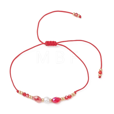 Glass & Seed Beads Braided Bead Bracelets BJEW-MZ00283-02-1