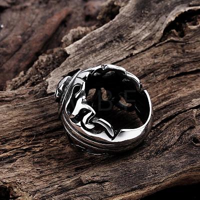 Punk Rock Style Men's 316L Surgical Stainless Steel Skull Rings RJEW-BB06632-11-1