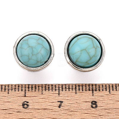 Zinc Metal Alloy & Natural Turquoise Buttons LS-BUTT-WH0057-001BAS-1