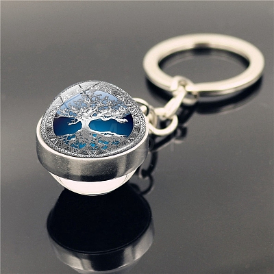 Glass Double-sided Ball Keychain PW-WG8BA2D-05-1