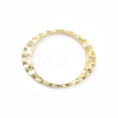 Brass Textured Hollow Oval Links KK-M288-11G-1