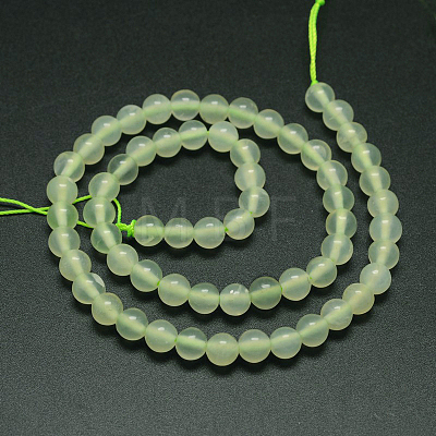 Natural New Jade Stone Round Bead Strands LS-G-O039-16-4mm-1