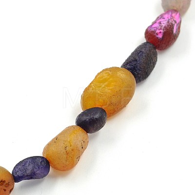 Dyed Natural Weathered Agate Bead Strands G-J271-42-1