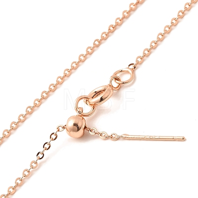 1mm Rack Plating Brass Cable Chain Adjustable Slider Necklaces for Women Men MAK-L044-04RG-1