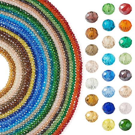 23 Strands 23 Colors Electroplate Glass Beads Strands EGLA-TA0013-80C-1