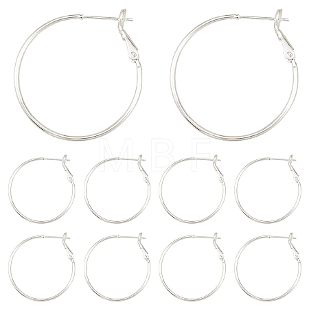 10Pcs Brass Hoop Earrings KK-YW0003-68S-1