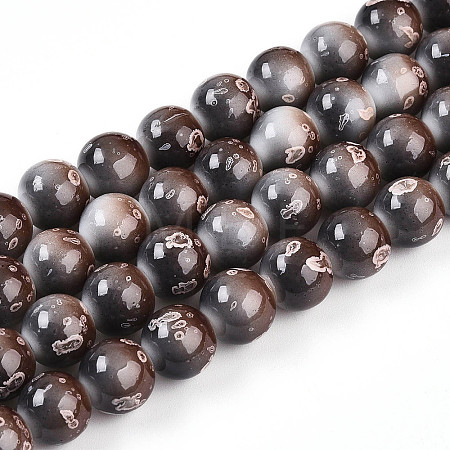 Baking Paint Glass Beads Strands DGLA-N008-10mm-09-1