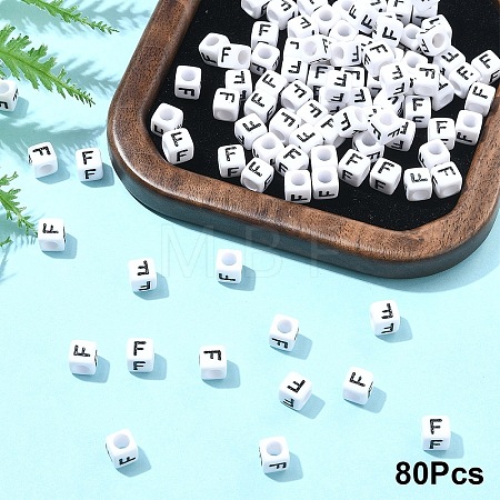 Acrylic Horizontal Hole Letter Beads OACR-YW0002-08F-1