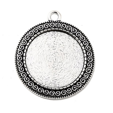 Tibetan Style Alloy Pendant Cabochon Settings X-TIBEP-N003-52AS-1