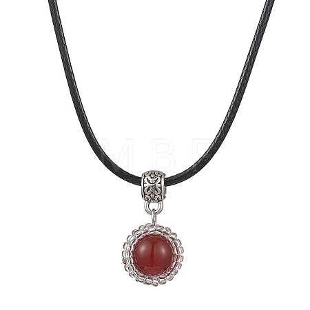 Carnelian Necklaces NJEW-MZ00027-01-1