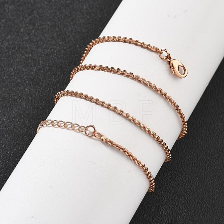 Brass Rolo Chains Necklaces for Women NJEW-D302-22RG-1