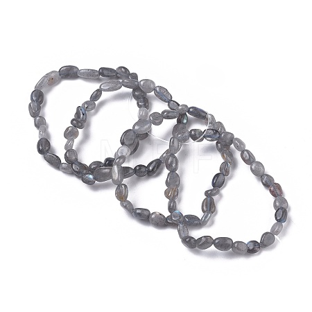 Natural Labradorite Bead Stretch Bracelets BJEW-K213-33-1