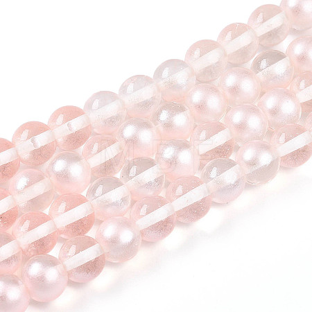 Baking Paint Transparent Glass Beads Strands DGLA-N011-10mm-03-1