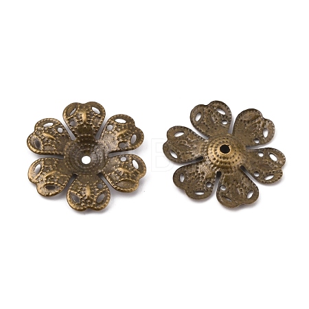 6-Petal Iron Bead Caps IFIN-WH0070-03AB-1