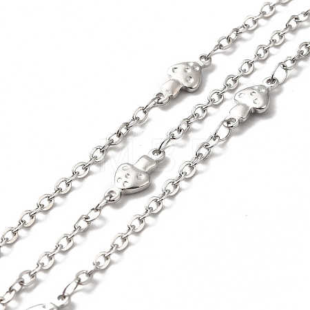 Tarnish Resistant 304 Stainless Steel Mushroom Link Chains STAS-B041-11P-1