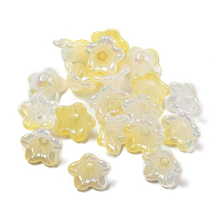 Iridescent Acrylic Bead Caps OACR-C021-08E-1
