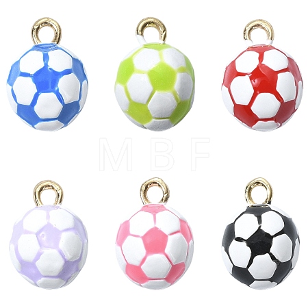 6Pcs 6 Colors Alloy Enamel Pendants ENAM-CJ0007-62-1