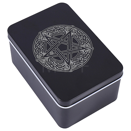 Knot & Star Printed Iron Tarot Card Collection Boxes AJEW-CN0007-91A-1