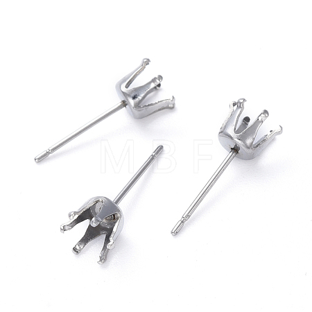 Tarnish Resistant 304 Stainless Steel Post Stud Earring Settings STAS-E466-20P-1