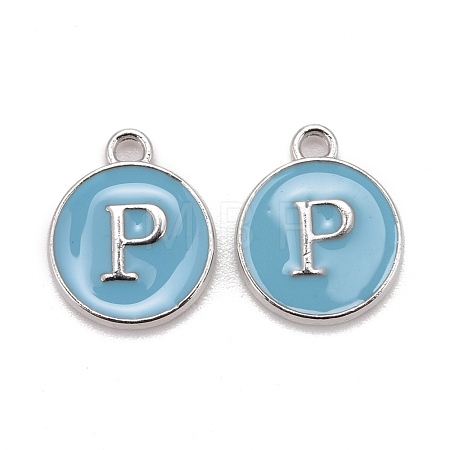 Platinum Plated Alloy Enamel Charms ENAM-S118-04P-P-1