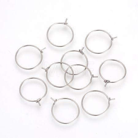 Tarnish Resistant 304 Stainless Steel Hoop Earrings STAS-R071-40-1
