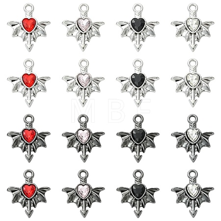 16Pcs 8 Colors Alloy Rhinestone Pendants RB-CJ0001-11-1