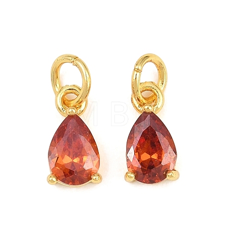 Brass Pave Cubic Zirconia Charms KK-K340-51G-07-1