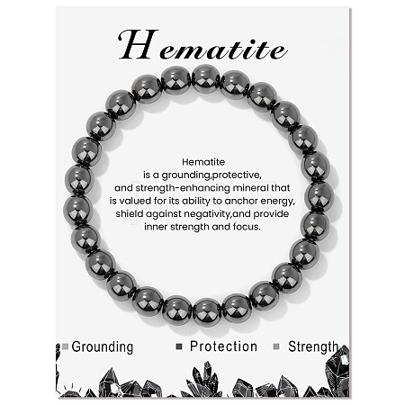 SyntheticHematite Beaded Stretch Bracelets PW-WG7FE75-08-1