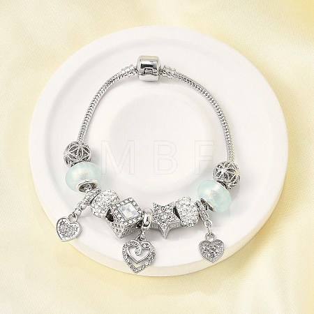 Alloy European Beads Charm Bracelets BJEW-F495-11P-1