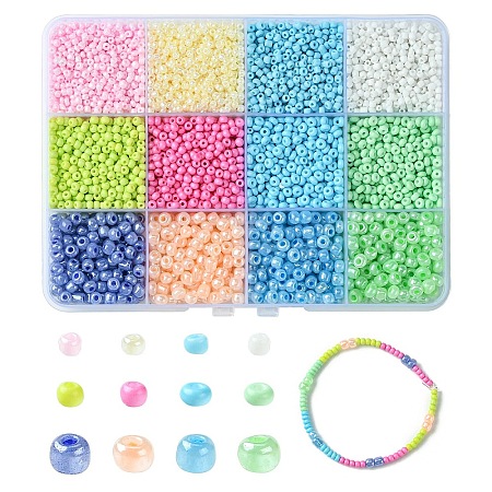 12 Colors Mixed Style Glass Seed Beads Sets SEED-YW0002-58-1