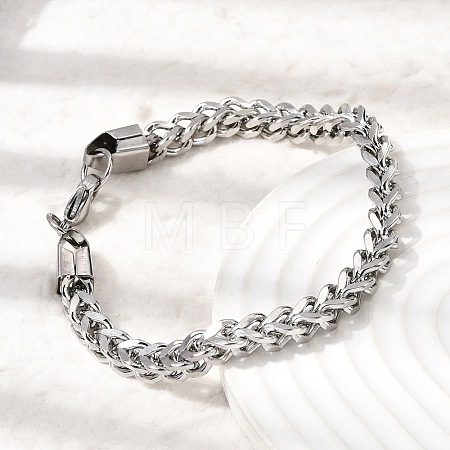 201 Stainless Steel Curb Chain Bracelets for Men STAS-T077-03P-1