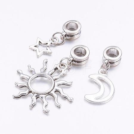Tibetan Style Alloy European Dangle Charms PALLOY-JF00329-1