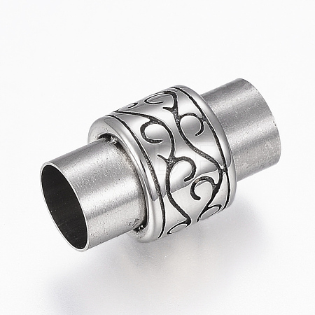 304 Stainless Steel Magnetic Clasps with Glue-in Ends STAS-F130-96AS-1