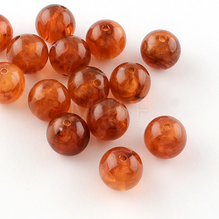 Round Imitation Gemstone Acrylic Beads OACR-R029-8mm-15-1