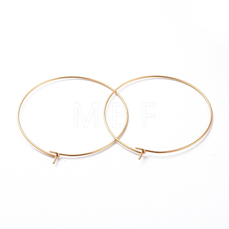 316 Surgical Stainless Steel Hoop Earring Findings X-STAS-J025-01F-G-1