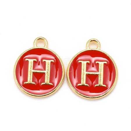 Golden Plated Alloy Enamel Charms X-ENAM-S118-03H-1