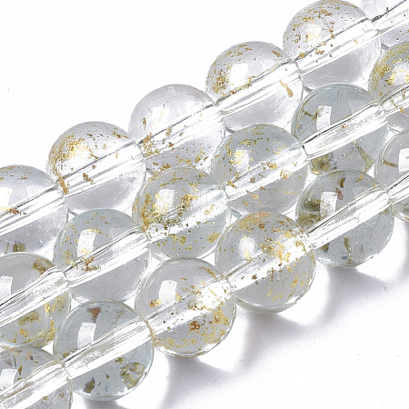 Transparent Spray Painted Glass Bead Strands GLAA-N035-03C-B09-1
