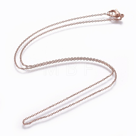 304 Stainless Steel Cable Chain Necklaces NJEW-P248-01RG-1