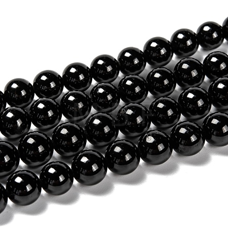 Grade A Natural Tourmaline Round Bead Strands G-L417-10-8mm-1