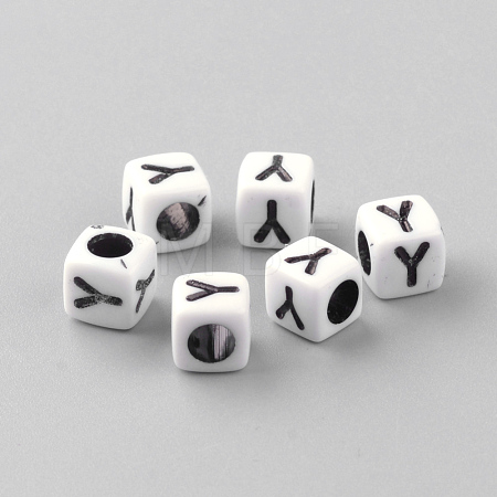 Opaque Acrylic Beads X-SACR-Q188-02Y-1