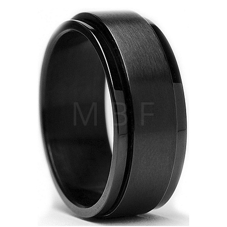 Black Stainless Steel Rotating Finger Ring PW-WG33260-19-1