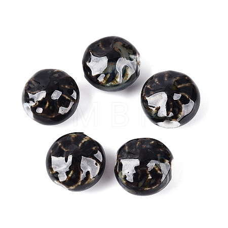 Windmill Spiral Pattern Vintage Handmade Porcelain Beads PORC-N013-19-10-1