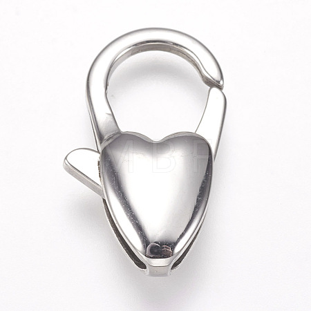 Tarnish Resistant 304 Stainless Steel Lobster Claw Clasps STAS-I082-15P-02-1