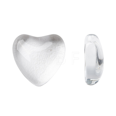 Transparent Glass Heart Cabochons GGLA-R021-8mm-1