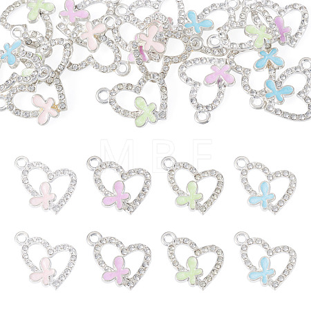 16Pcs 4 Colors Alloy Rhinestone Pendants RB-TA0001-39-1