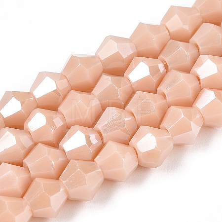Opaque Solid Color Electroplate Glass Beads Strands LS-EGLA-A039-P6mm-A06-1