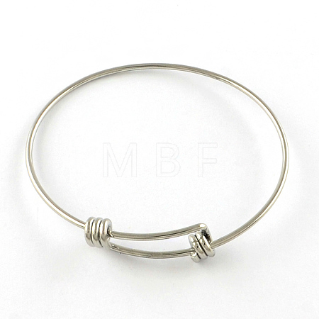 Tarnish Resistant Adjustable 201 Stainless Steel Expandable Bangle Making STAS-R069-03-1