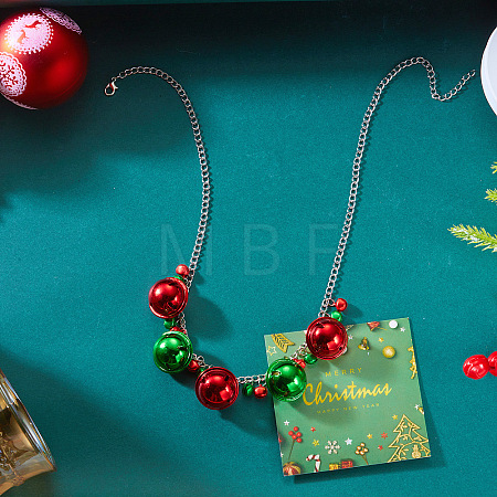 Christmas Theme Alloy Pendant Bib Necklaces FS-WGE4CD5-09-1
