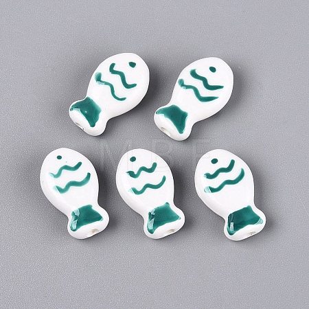 Handmade Porcelain Ceramic Beads PORC-Q005-06B-1